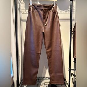 Dynamite Brown Faux Leather Pants